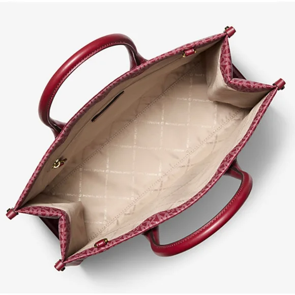 Michael Kors Mirella Medium Cherry Tote with Logo Accent & Gold Hardware - Picture 3 of 13